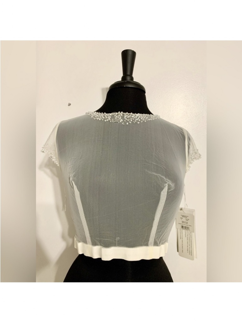 Gorgeous sheer cap sleeve overlay/bridal topper/bridal jacket.